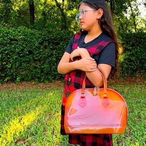 Vintage Y2K 90’s Jelly Bag Rubber Candy Purse, pink, peach, translucent, festiva